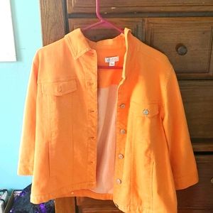A orange Jean jacket